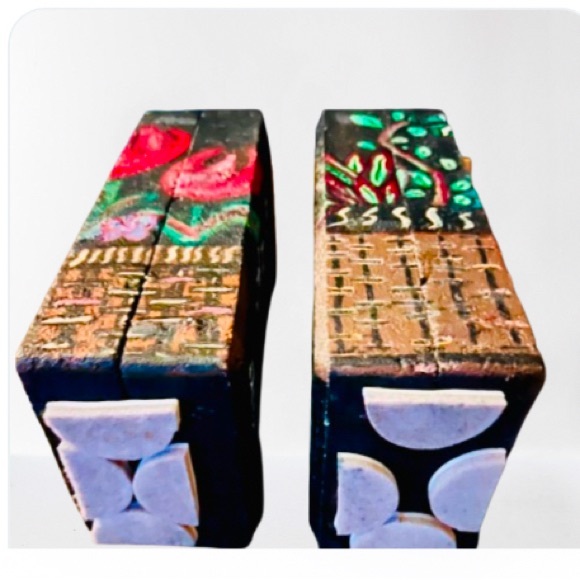 Original MixMatched Design FloralBotanical Hand Painted Book Ends/DoorStops 2021 - Picture 5 of 5